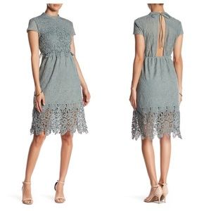 Romeo & Juliet Lace Yoke Cap Sleeve Cocktail Dress